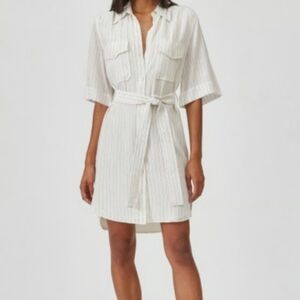 Equipment Cream Casual Button Down Shirt Dress